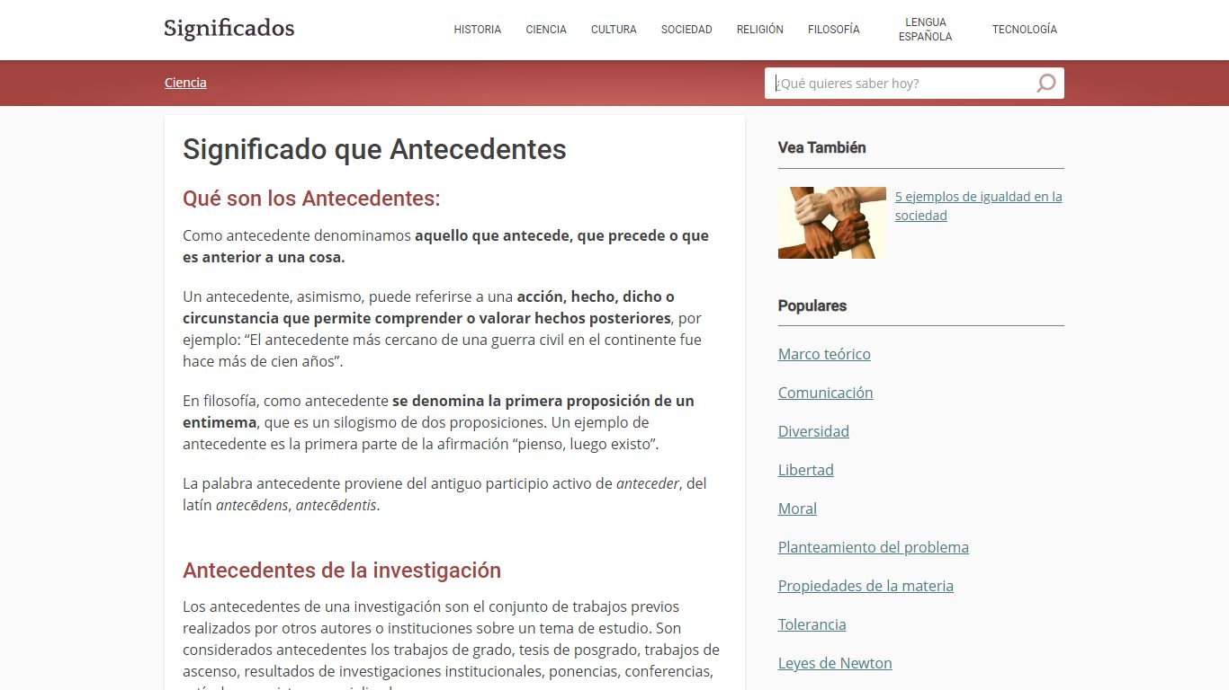Significado que Antecedentes (Qué son, Concepto y Definición ...